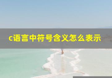 c语言中符号含义怎么表示