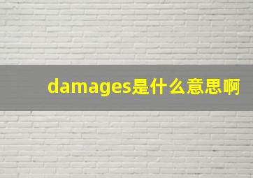 damages是什么意思啊