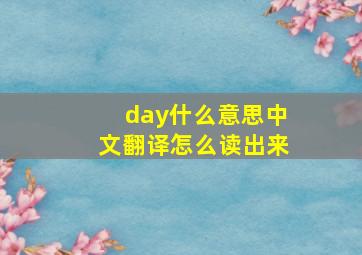 day什么意思中文翻译怎么读出来