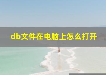 db文件在电脑上怎么打开