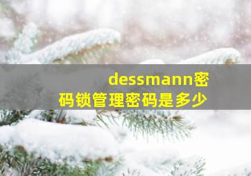 dessmann密码锁管理密码是多少