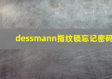 dessmann指纹锁忘记密码