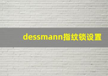 dessmann指纹锁设置