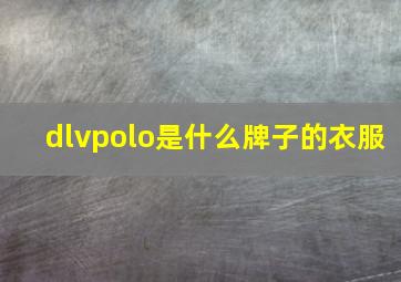 dlvpolo是什么牌子的衣服