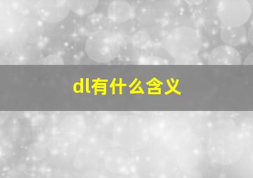 dl有什么含义