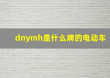 dnymh是什么牌的电动车