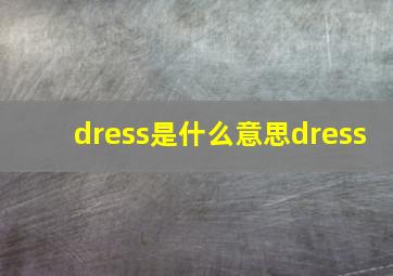 dress是什么意思dress