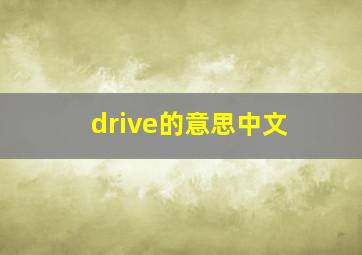 drive的意思中文