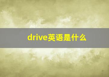 drive英语是什么