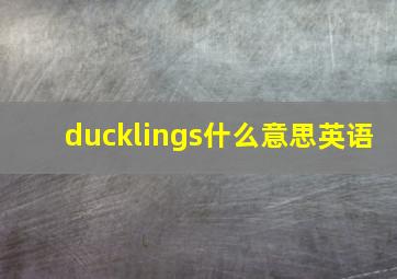 ducklings什么意思英语