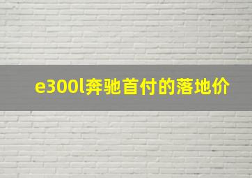 e300l奔驰首付的落地价