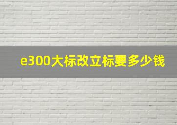 e300大标改立标要多少钱