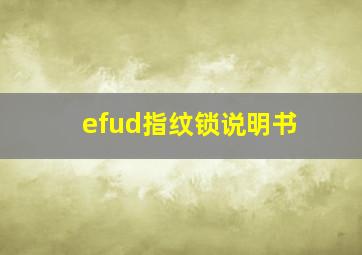 efud指纹锁说明书