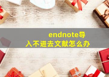 endnote导入不进去文献怎么办