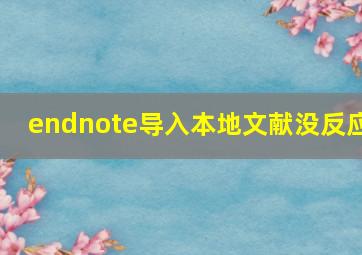 endnote导入本地文献没反应