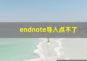 endnote导入点不了