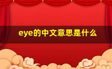 eye的中文意思是什么