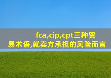 fca,cip,cpt三种贸易术语,就卖方承担的风险而言