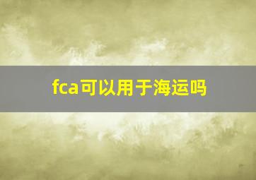 fca可以用于海运吗