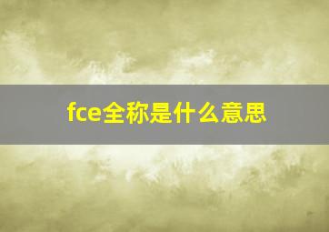 fce全称是什么意思