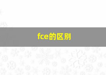 fce的区别