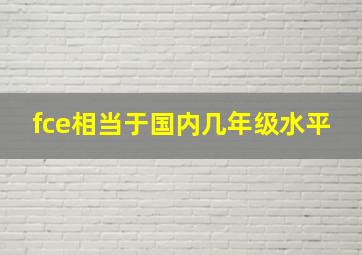 fce相当于国内几年级水平