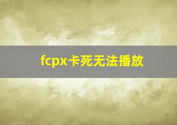 fcpx卡死无法播放