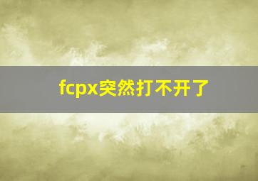 fcpx突然打不开了