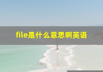 file是什么意思啊英语