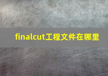 finalcut工程文件在哪里