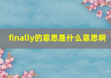 finally的意思是什么意思啊