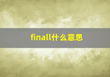 finall什么意思