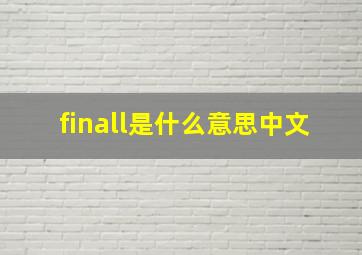 finall是什么意思中文