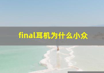 final耳机为什么小众