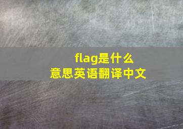 flag是什么意思英语翻译中文