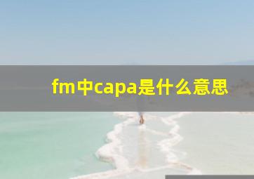 fm中capa是什么意思