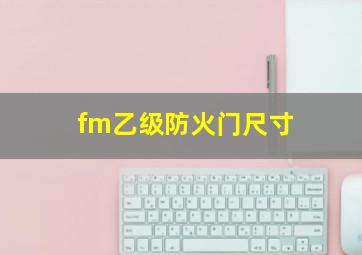 fm乙级防火门尺寸