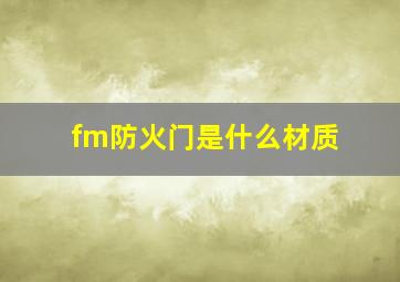 fm防火门是什么材质