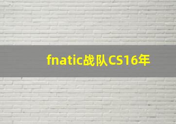 fnatic战队CS16年