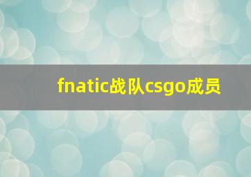 fnatic战队csgo成员