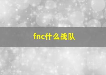 fnc什么战队