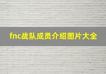 fnc战队成员介绍图片大全