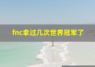 fnc拿过几次世界冠军了