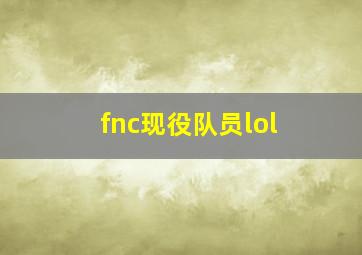 fnc现役队员lol