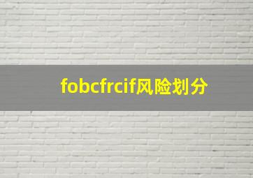 fobcfrcif风险划分