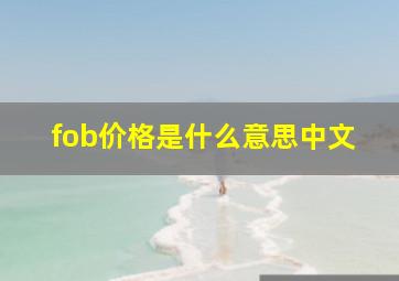 fob价格是什么意思中文