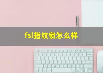 fsl指纹锁怎么样