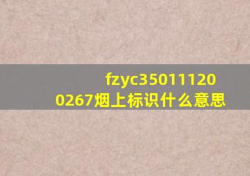 fzyc350111200267烟上标识什么意思