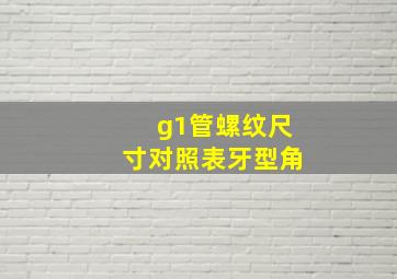 g1管螺纹尺寸对照表牙型角