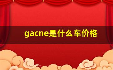 gacne是什么车价格